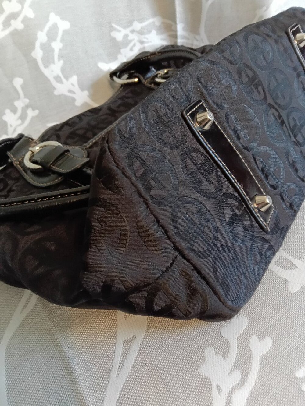 Giani Bernini Black Signature Monogram Jacquard Shoulder Bag - Picture 9 of 12